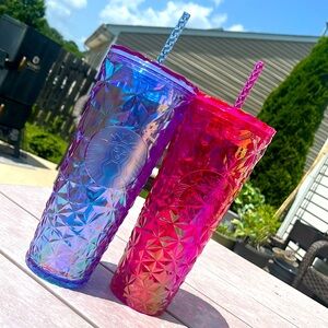 Pink and purple 24oz Starbucks cup